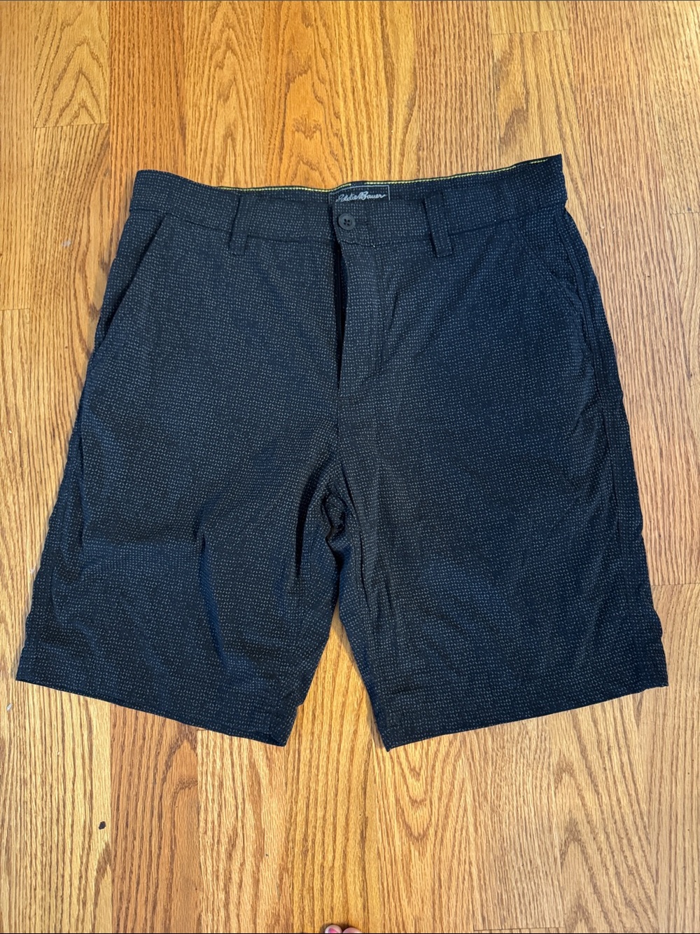 Eddie Bauer Black Micro-Textured Flat Front Shorts